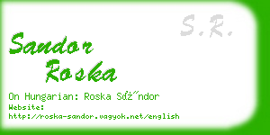 sandor roska business card